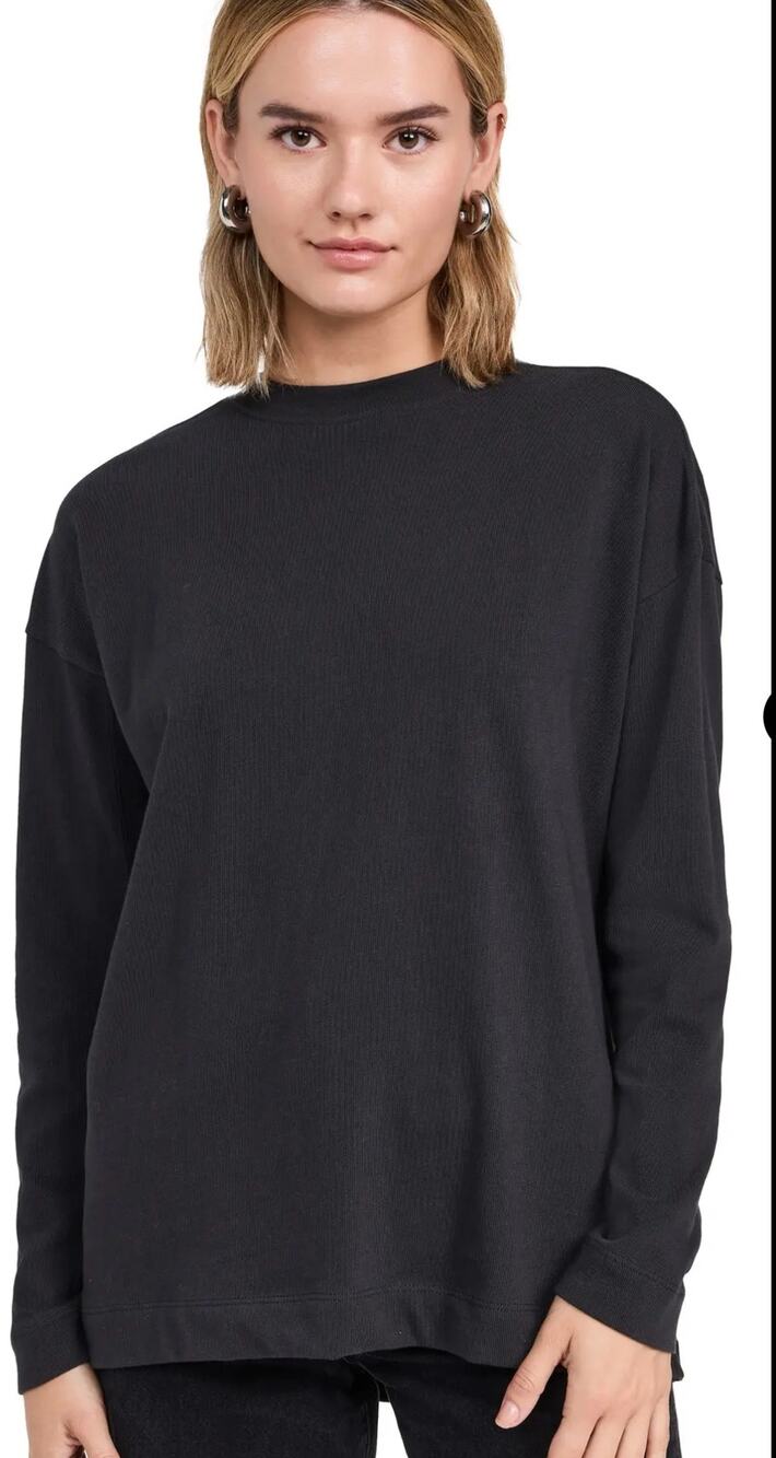 AYR The Early Mornings Tee Small Asphalt Capsule Wardrobe Quiet Luxury Slouchy